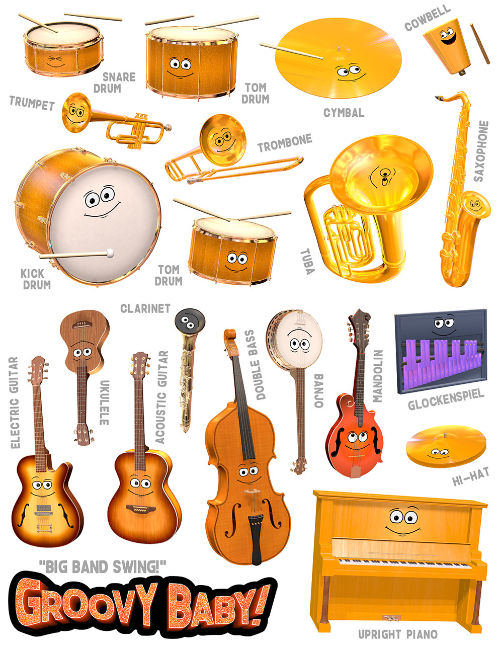 "Big Band Swing!" Sticker Sheet