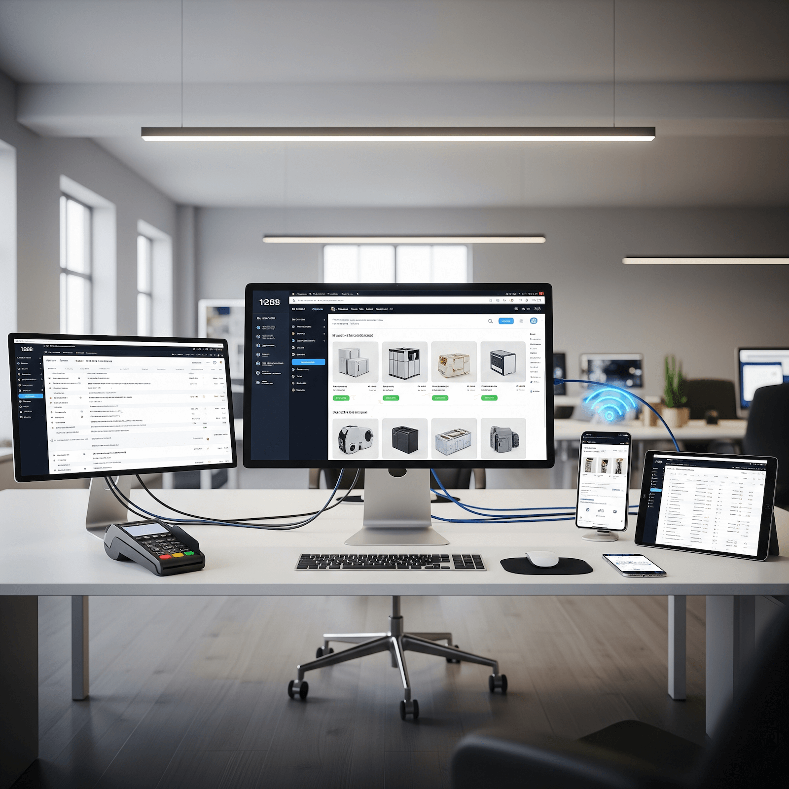 Symbol für Shopsoftware-Auswahl, z. B. Shopware oder andere Plattformen.