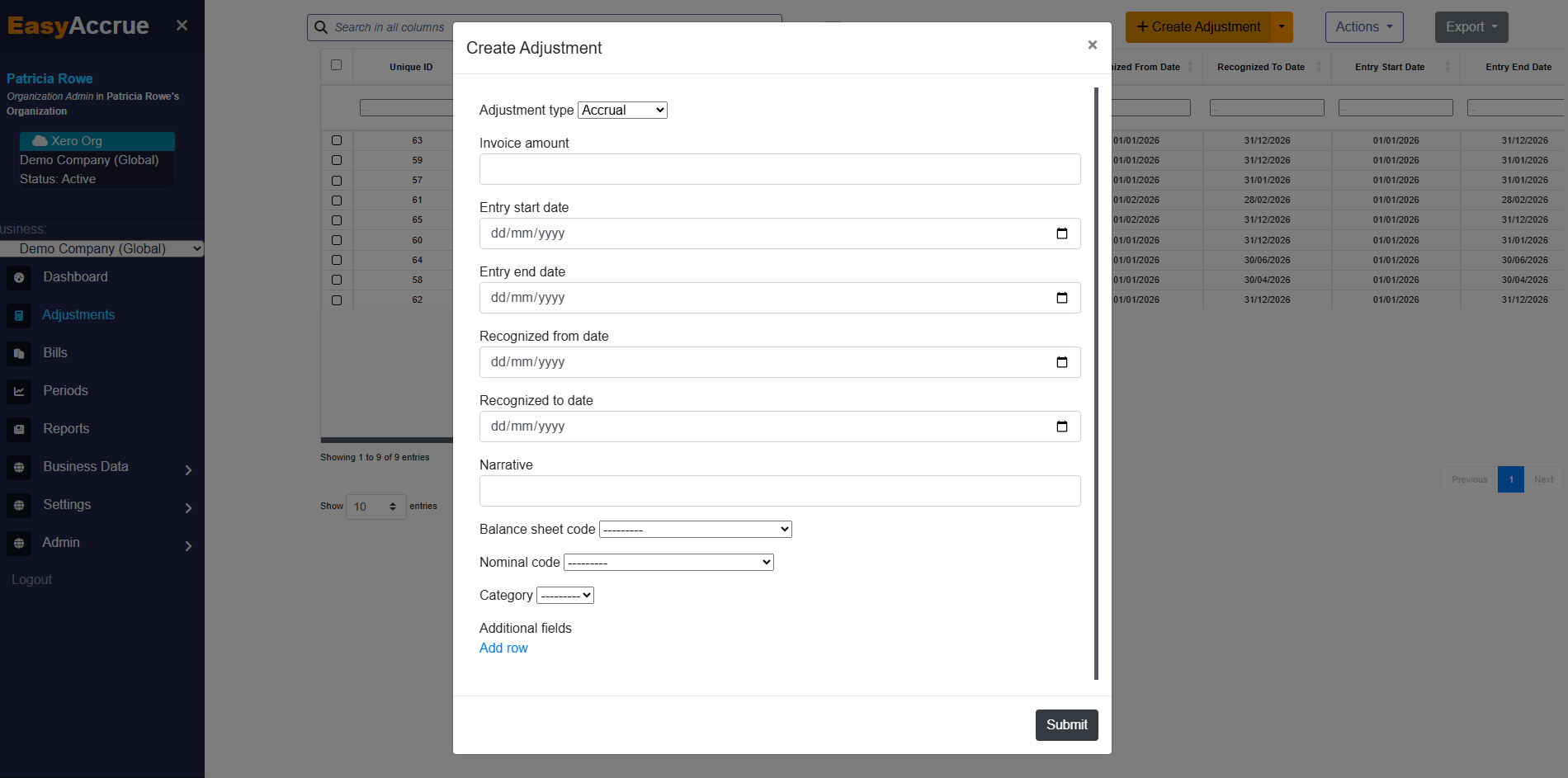 Uploading opening Accruals and Prepayments in EasyAccrue