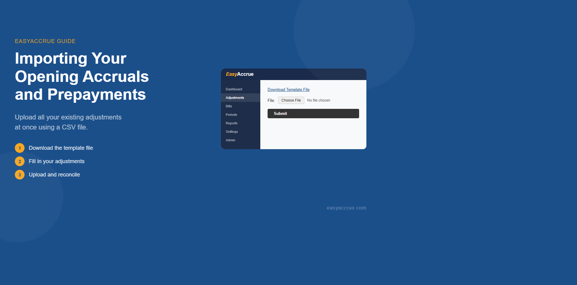 Uploading opening Accruals and Prepayments in EasyAccrue