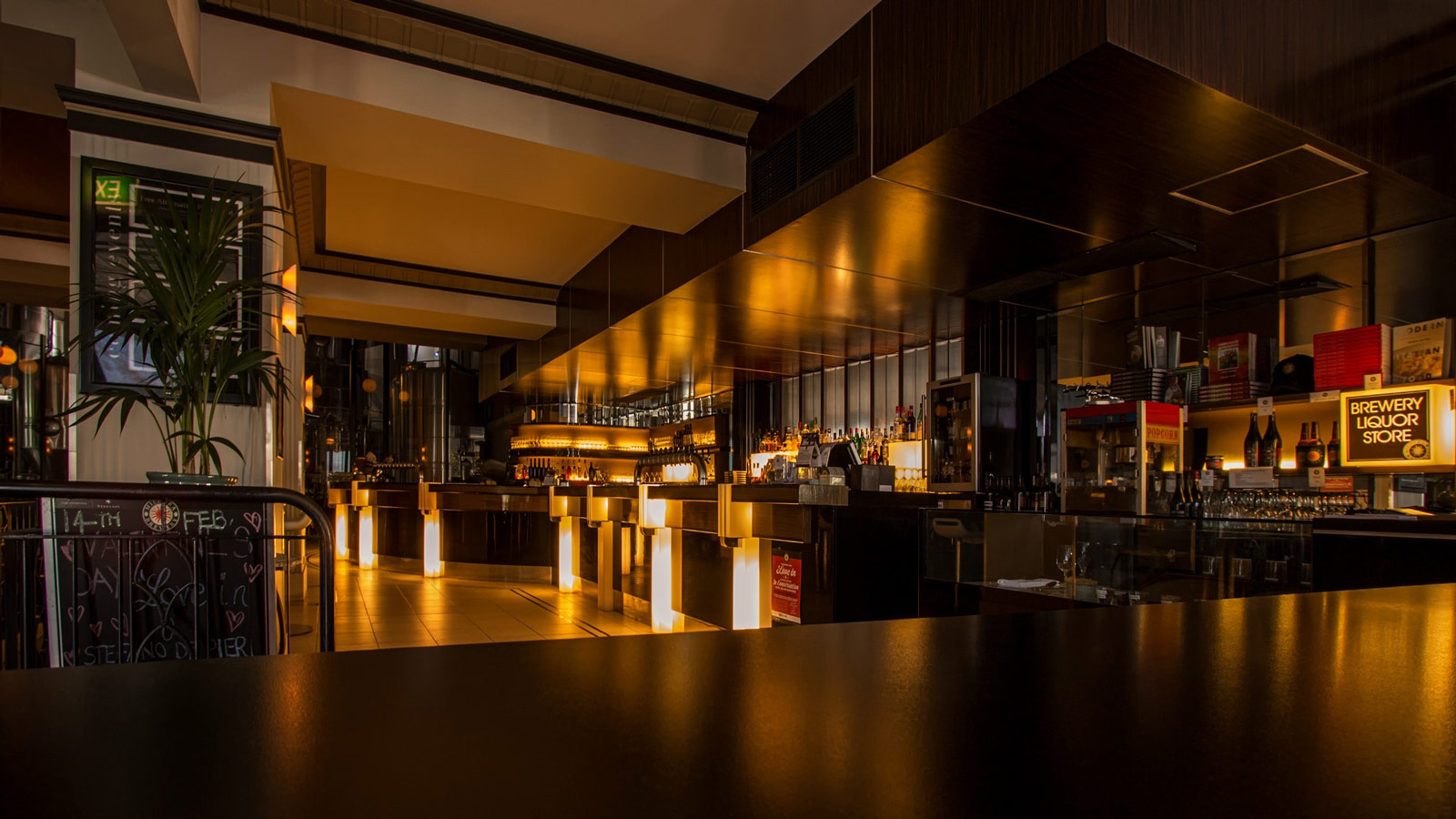 restaurant with night lights