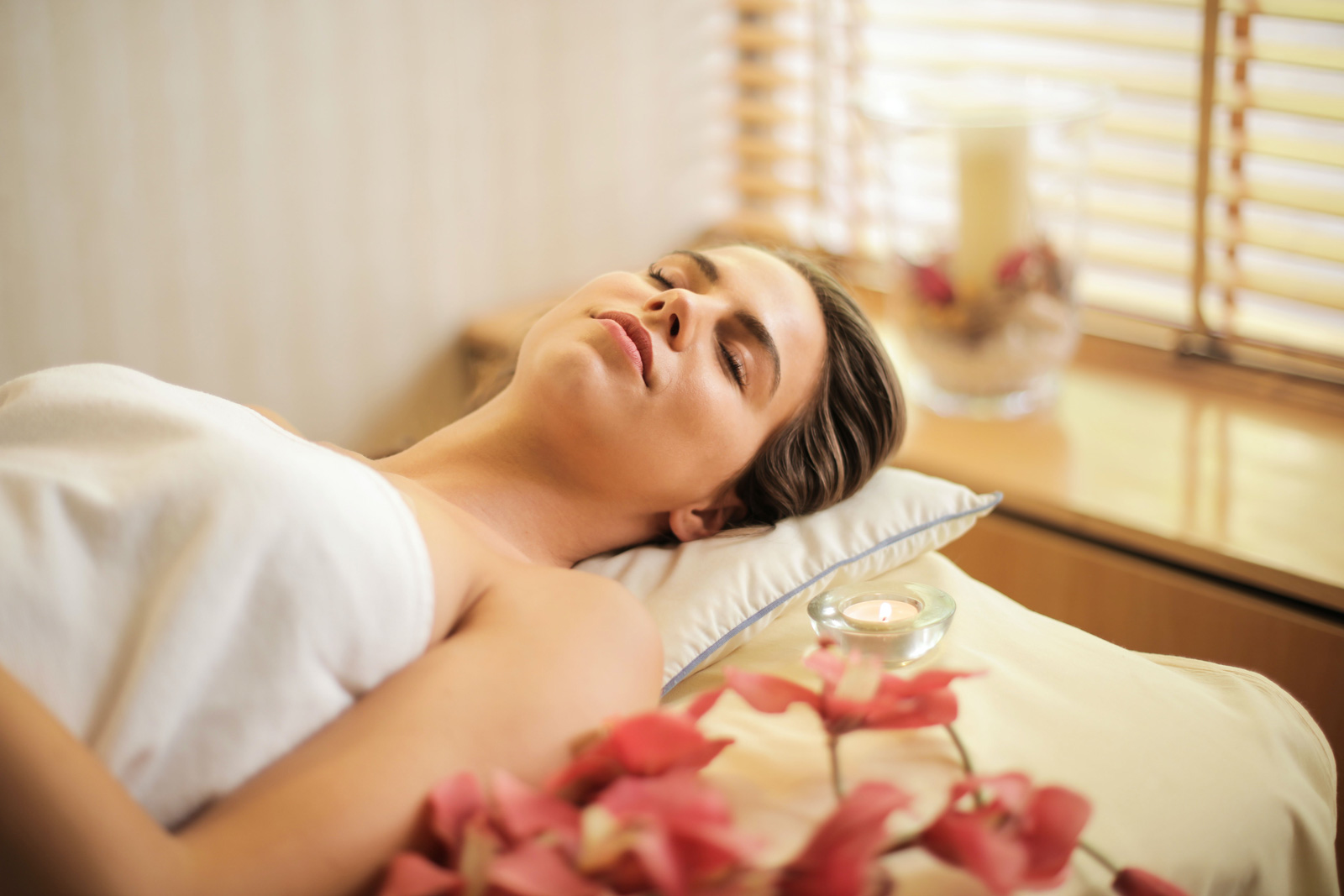 woman relaxing in a massage place