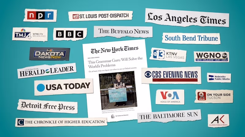 Media outlets who've covered Ellen Jovin's Grammar Table