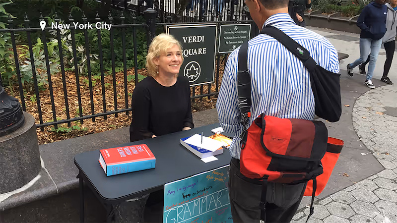 Ellen Jovin at the Grammar Table in New York City