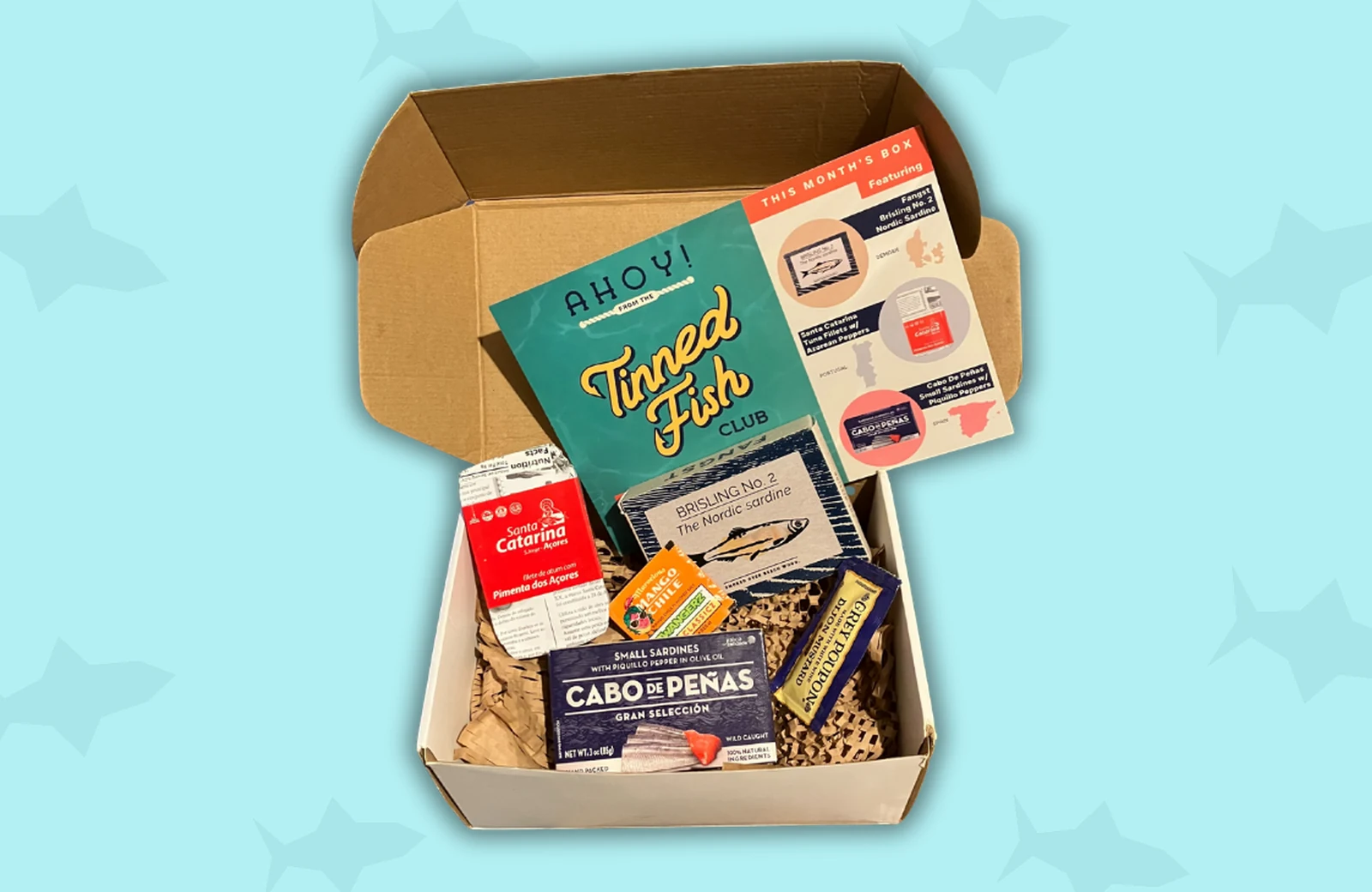 Tinned Fish Club December 2025 box contents