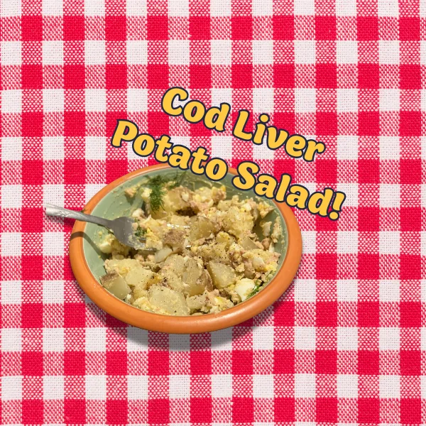 Cod liver potato salad