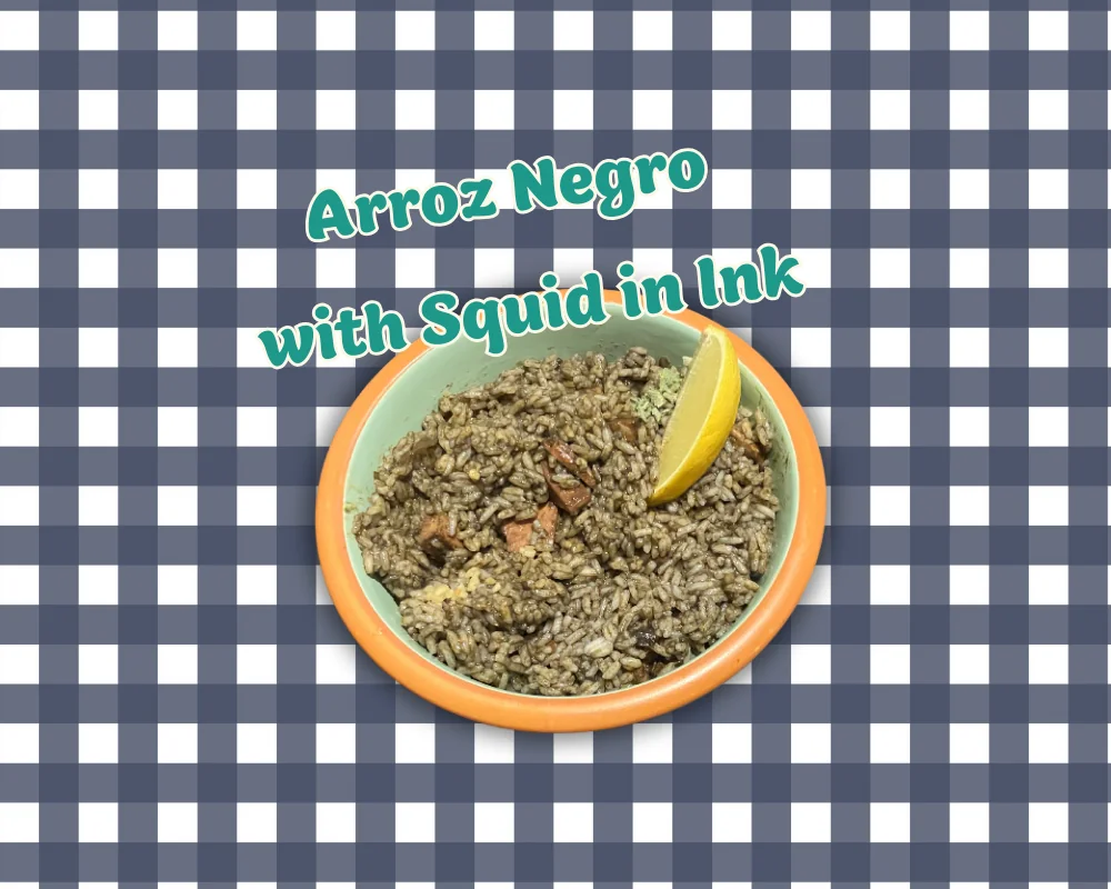 Arroz negro with La Barca squid in ink over rice
