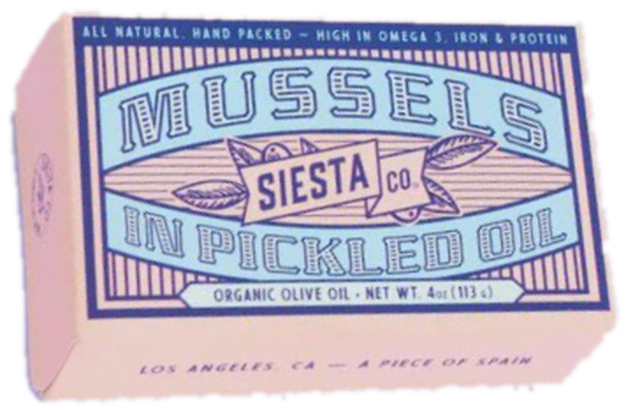 Siesta Co mussels in organic pickled oil tin