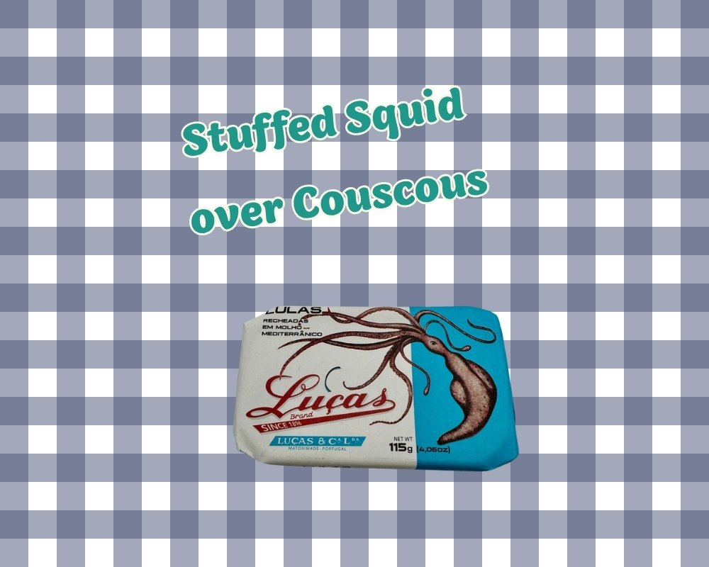 Stuffed squid over couscous