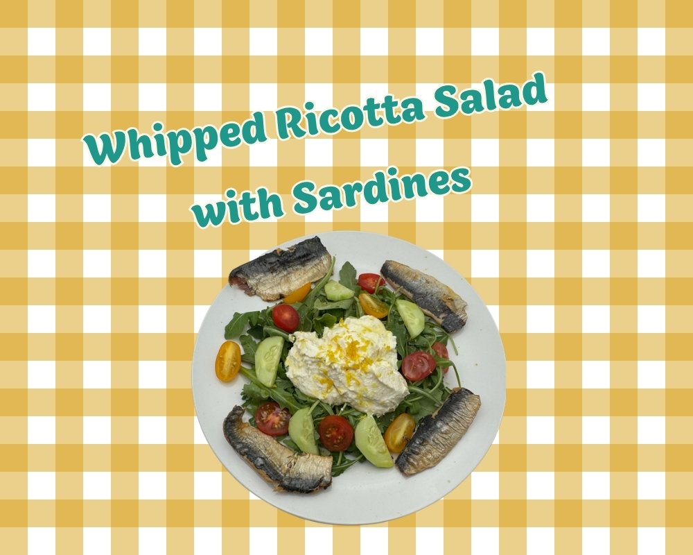 Whipped ricotta salad with sardine fillets