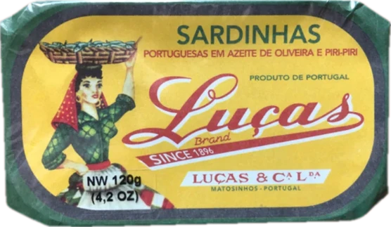 Luças sardines in olive oil and piri-piri tin from Portugal