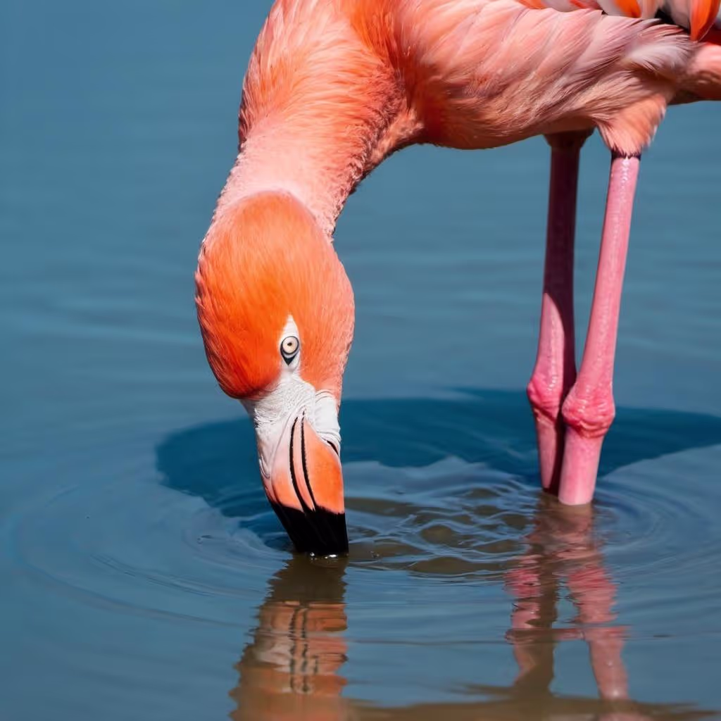 Feeding Flamingo