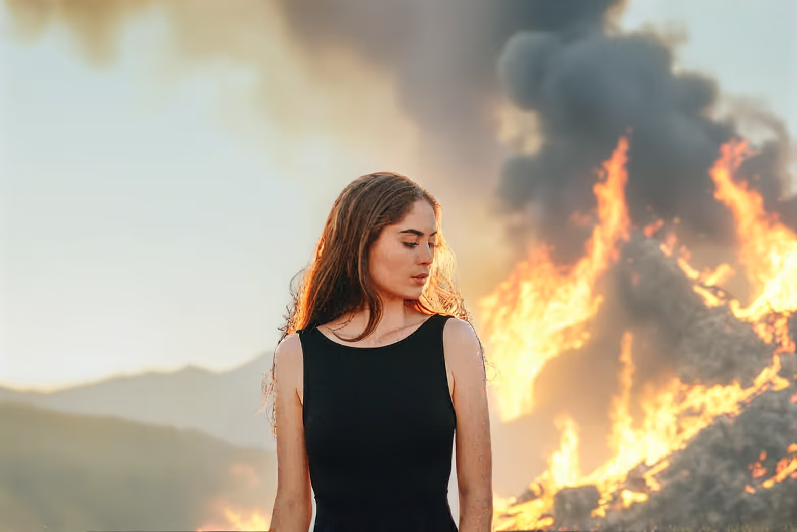 Add Fire Background To Photo