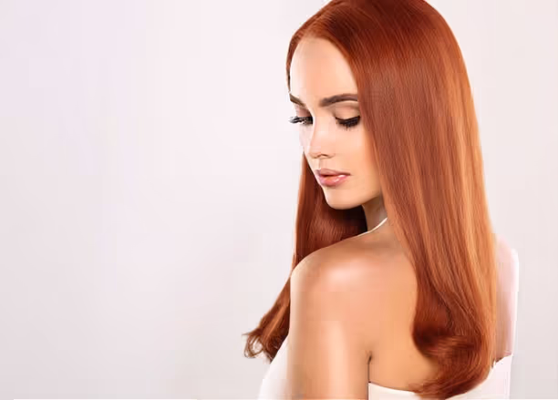 गहरे लाल बाल फ़िल्टर