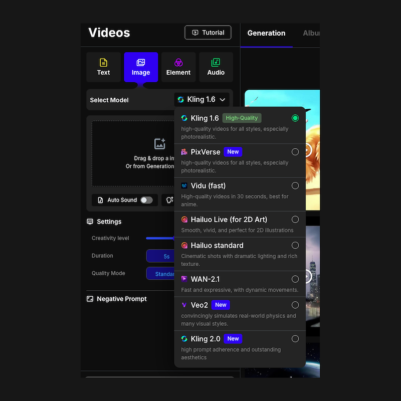To begin, select the Spiral Background Video Generator as the foundation for your creation.