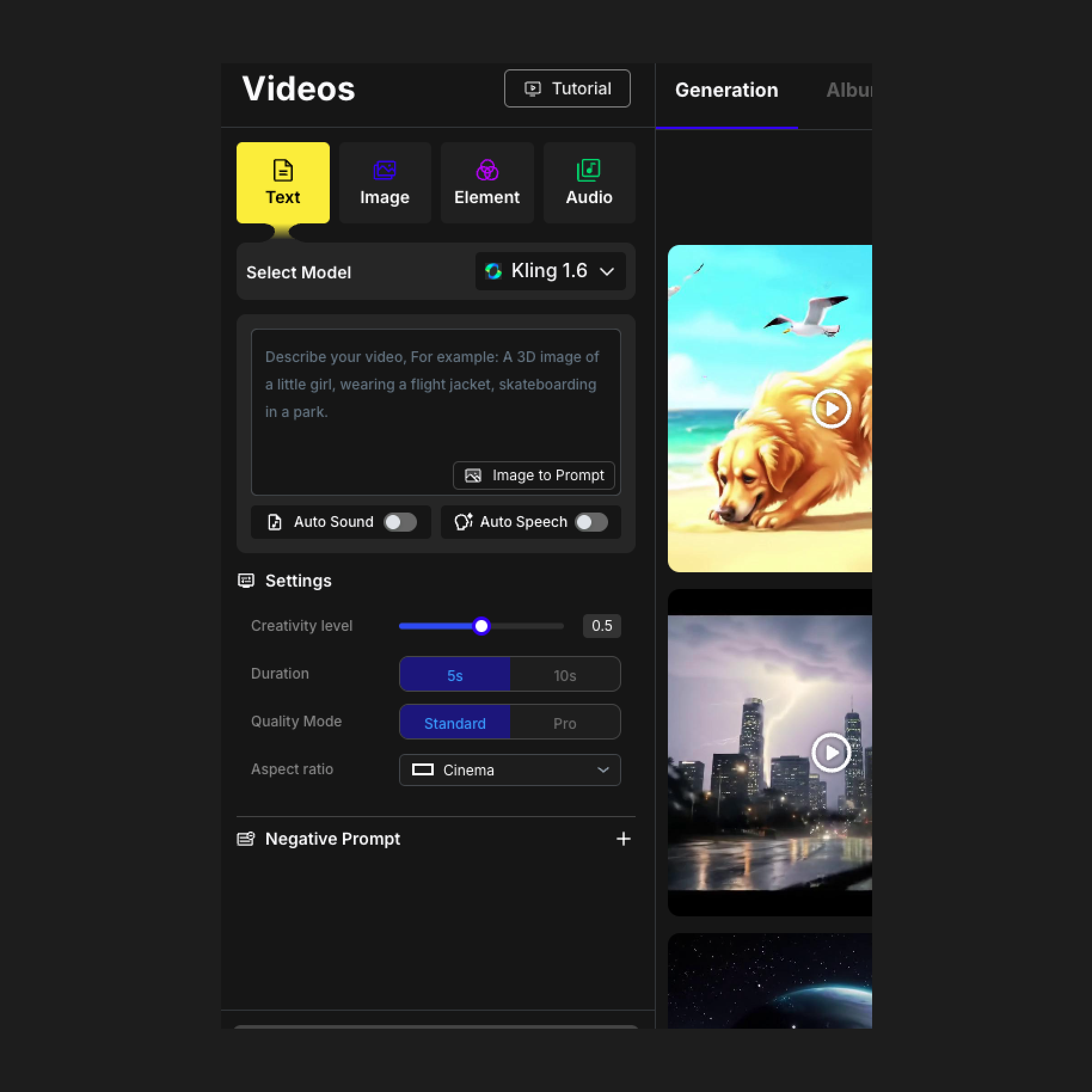 Craft a thorough description or upload a reference image to establish the aesthetic, mood, and overall look that will direct the realization of your original idea.