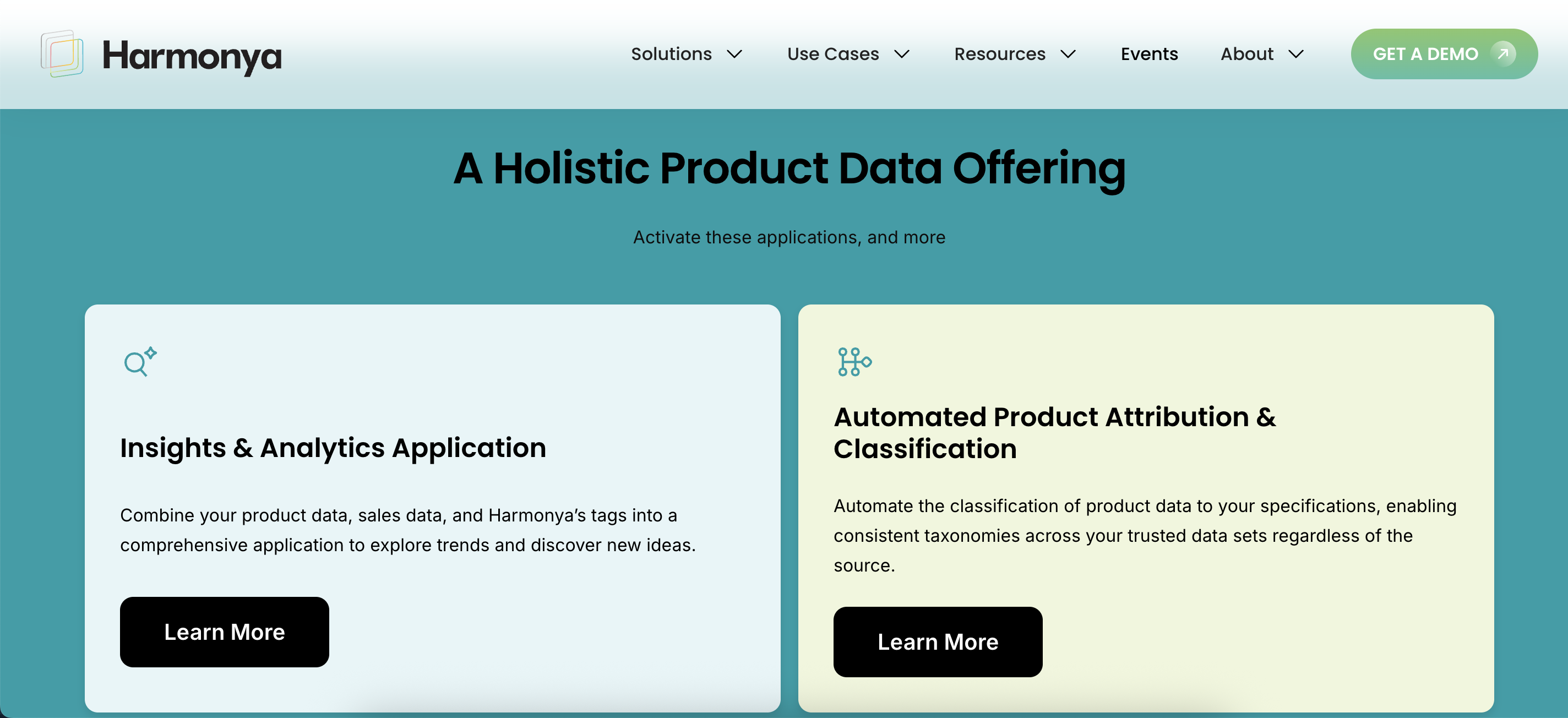Harmonia product data offering