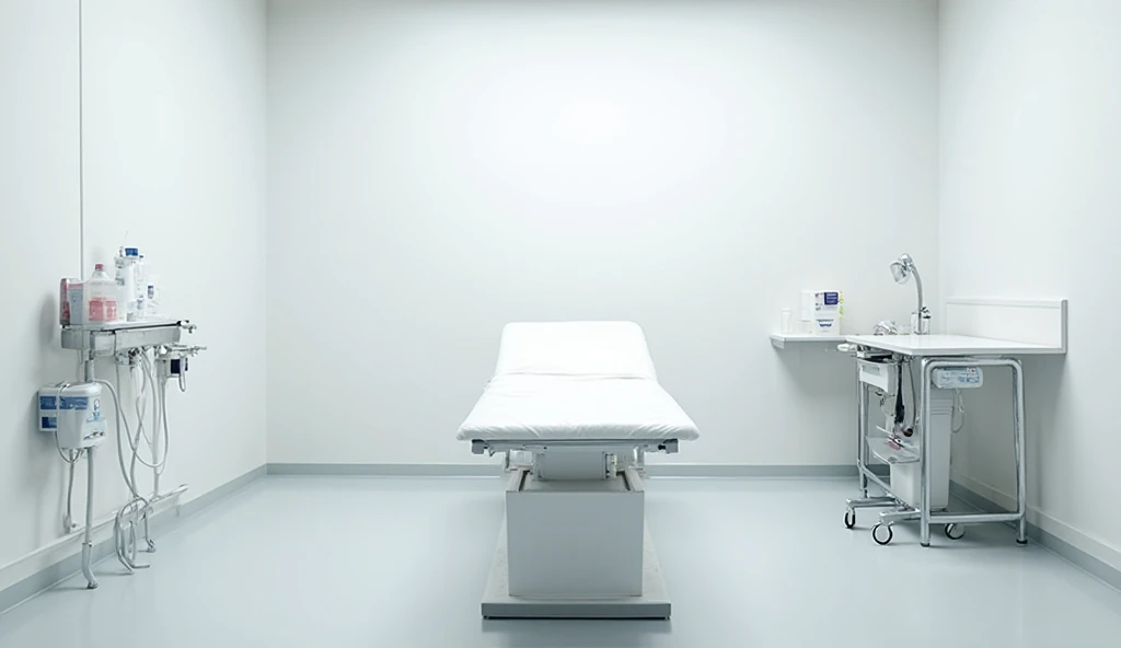 Freshly disinfected medical exam room prepared for the next patient.