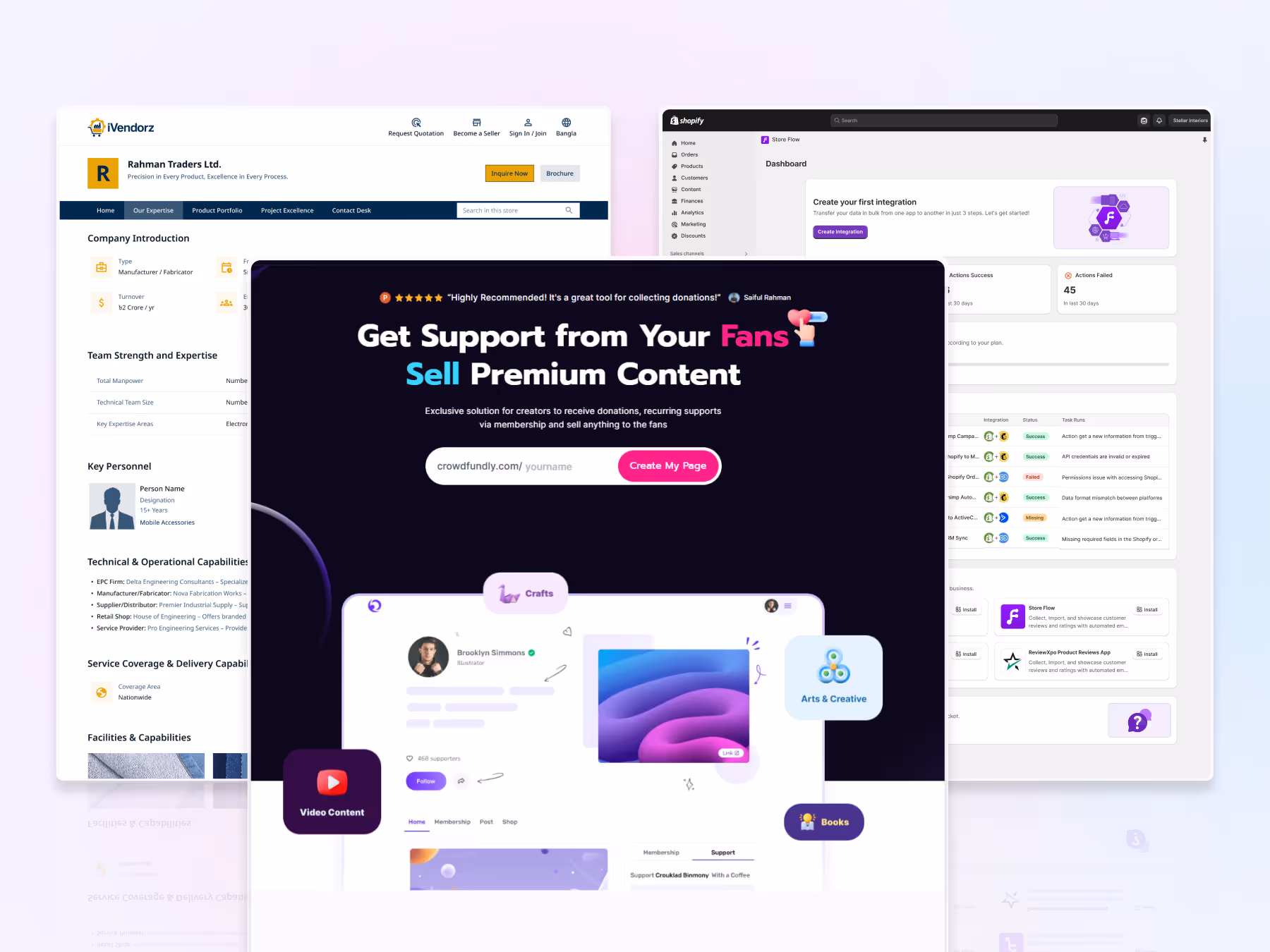 DevOps Services - Syncora, deedsign, ivendorz, crowdfundly, timetics