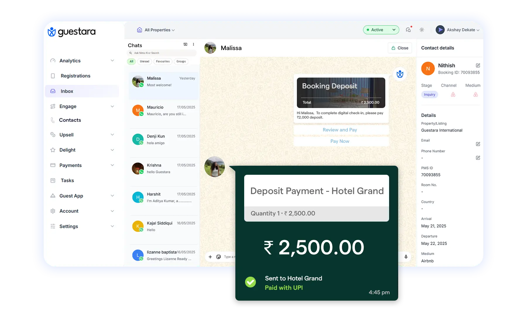 Collect Hotel Payment on Whatsapp 