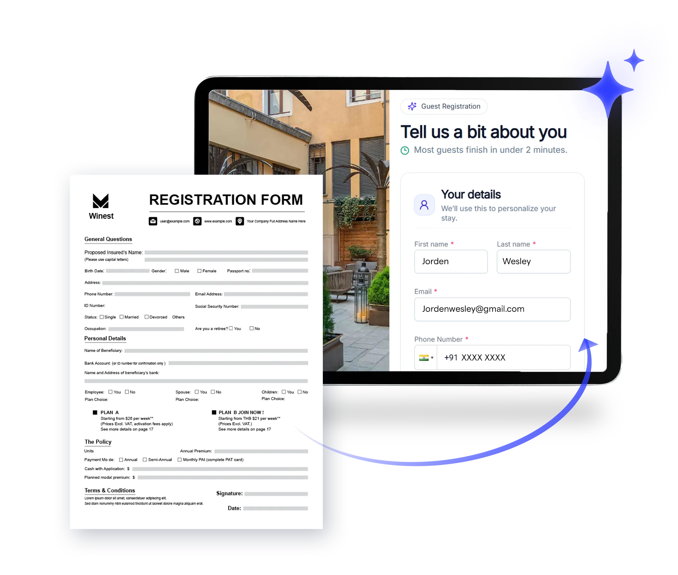 Digital Registration with help of tablet registration