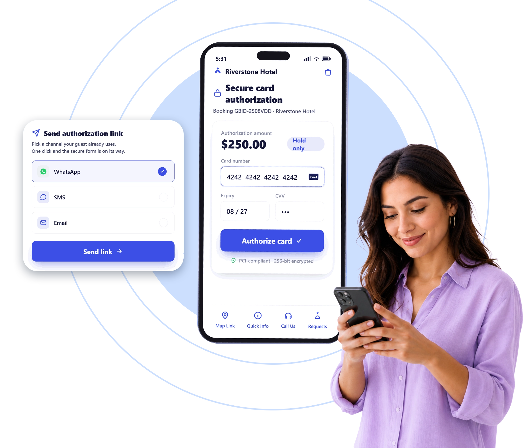 Send Authorization Links Instantly with guestara credit card authorization