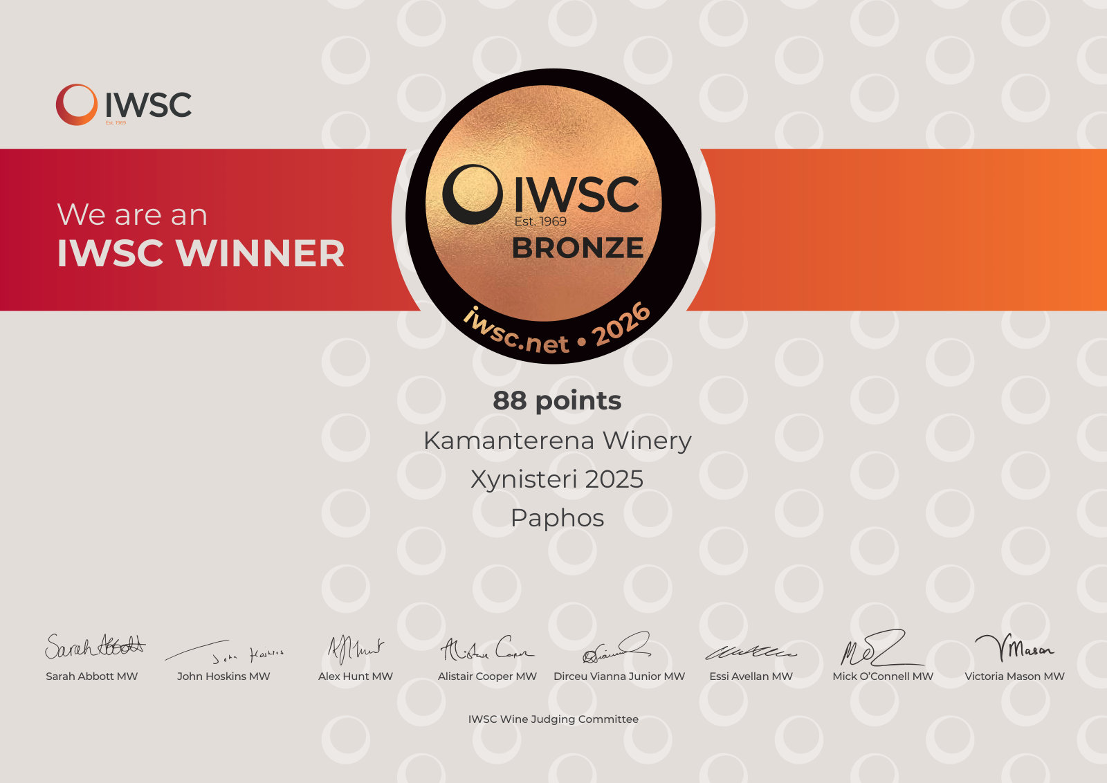 IWSC 2026 — Bronze