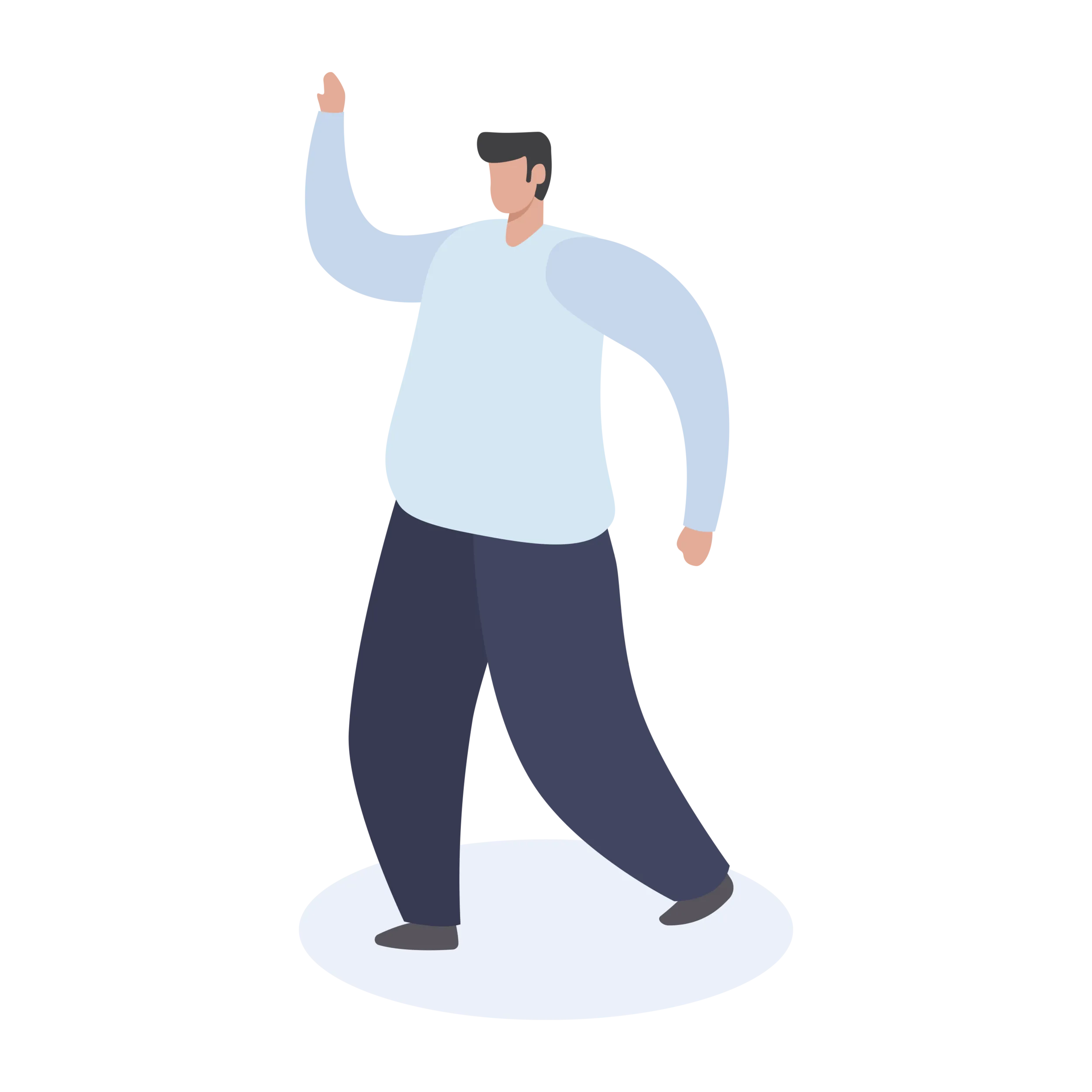 Illustration of a person raising one of his arms
