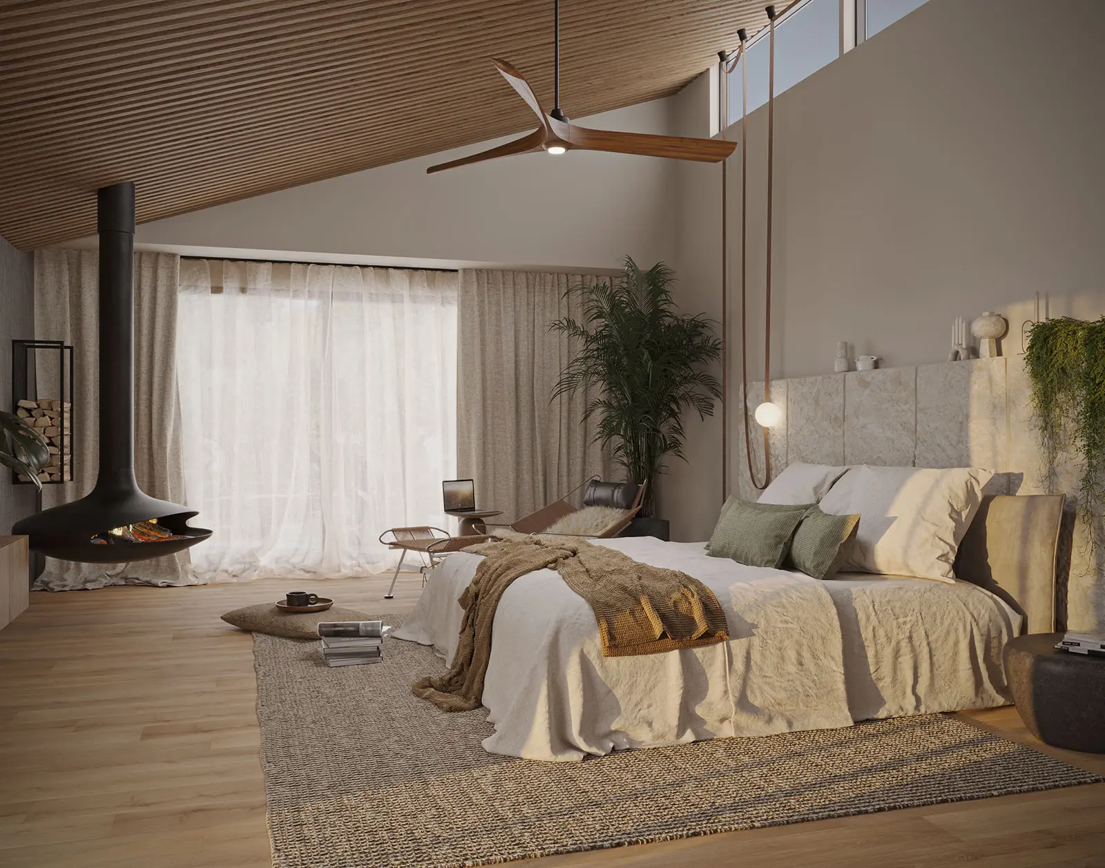 Living room in warm greige and clay neutrals replacing cool gray, a 2026 trend