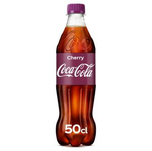 Bouteille Coca-Cola Cherry 50 cl proposée au restaurant Chikin Bang, boisson rafraîchissante à la cerise pour accompagner les plats coréens.