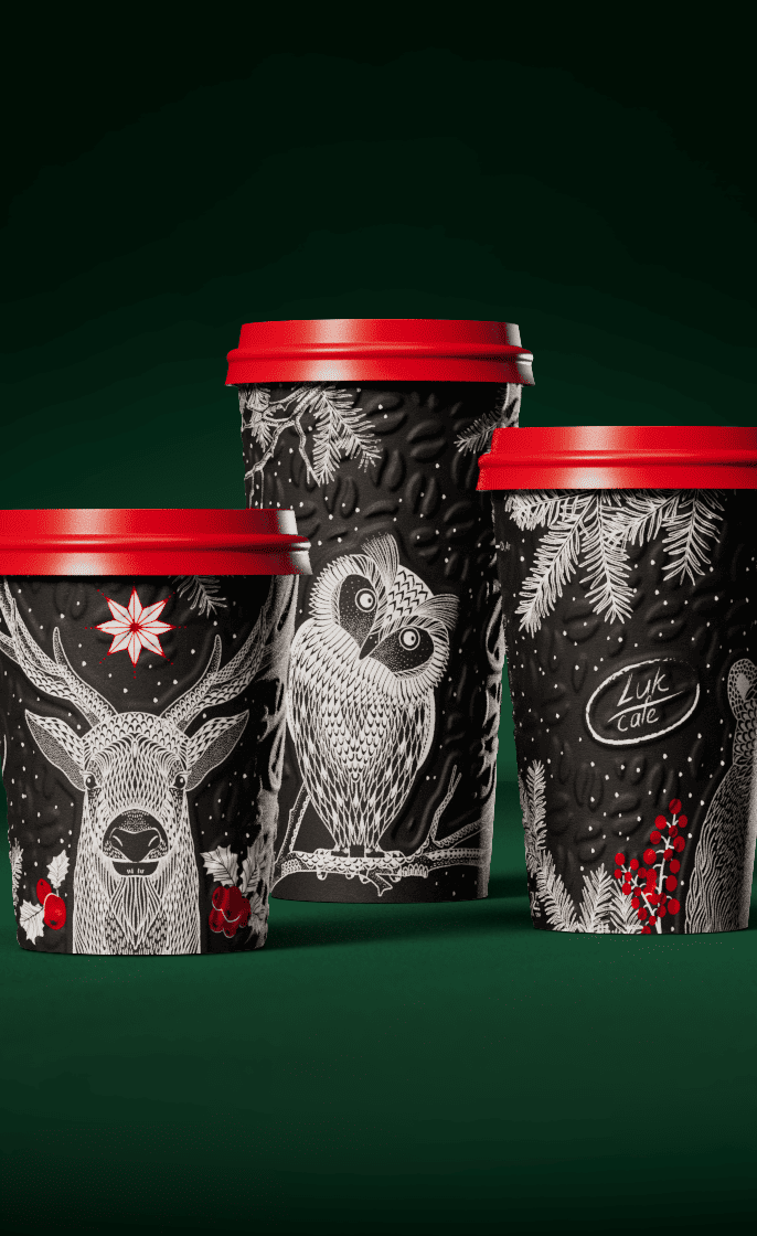 дизайн ежегодной коллекции стаканов для лукойл 2025