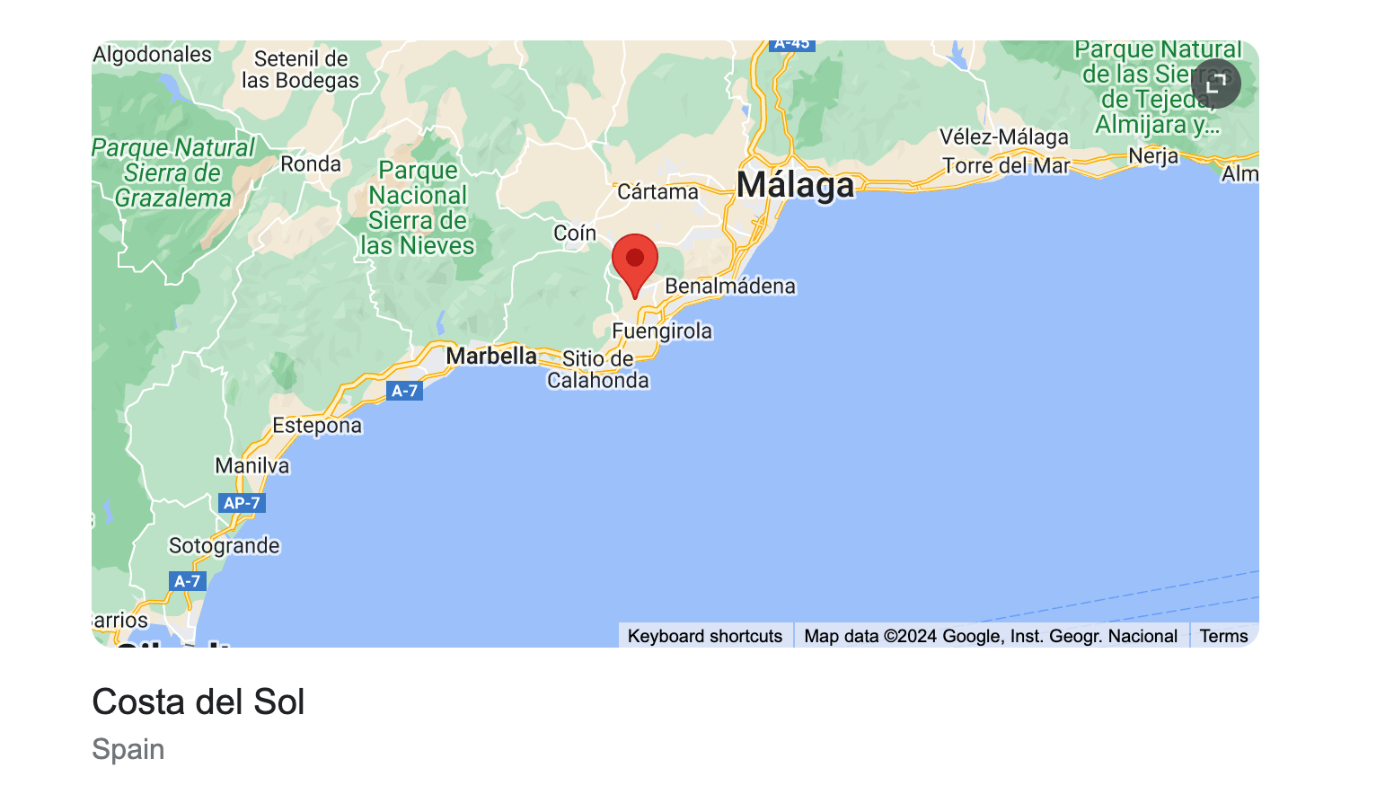 buying property in Costa del Sol, which cities are part of the region