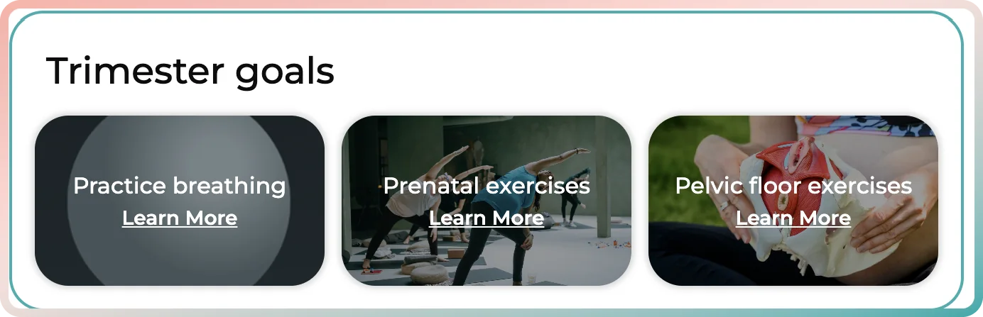 Pregnancy workout app trimester goals with prenatal exercises and pelvic floor work