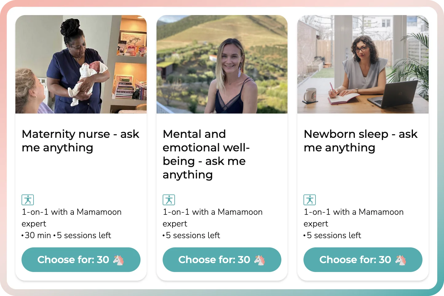 Experts on call in the postpartum recovery app: maternity nurse, emotional well-being and newborn sleep