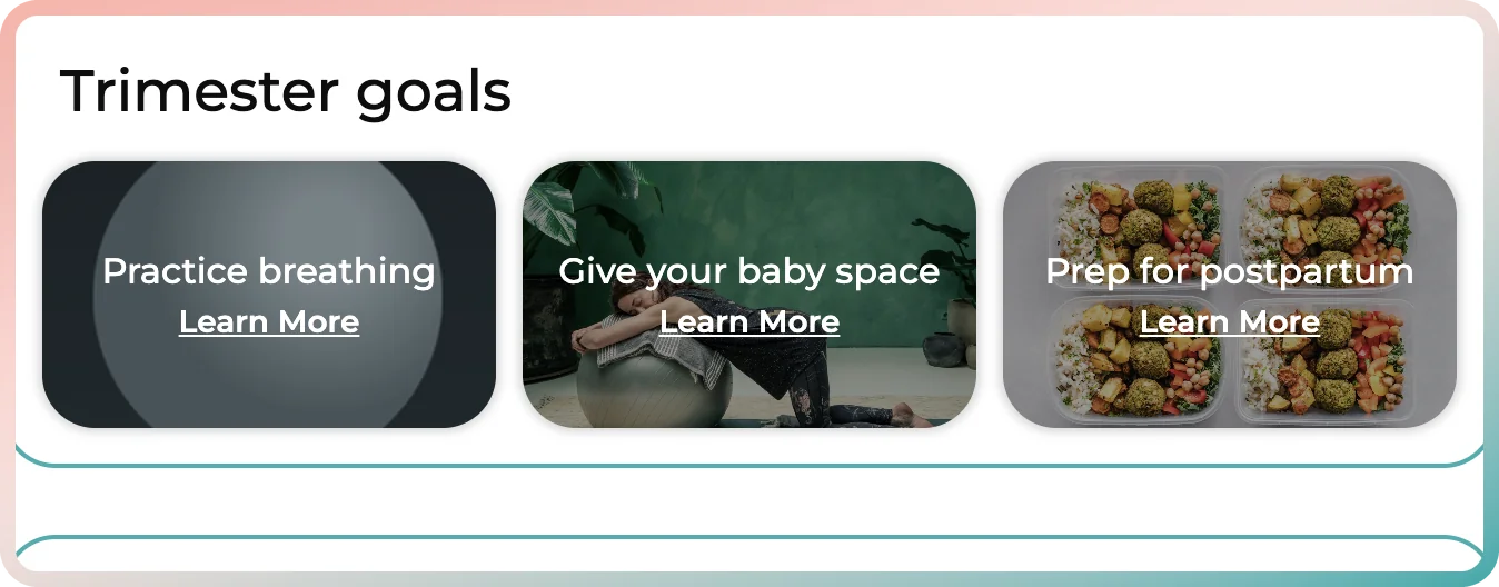 Third trimester goal to prepare for postpartum in the postpartum recovery app