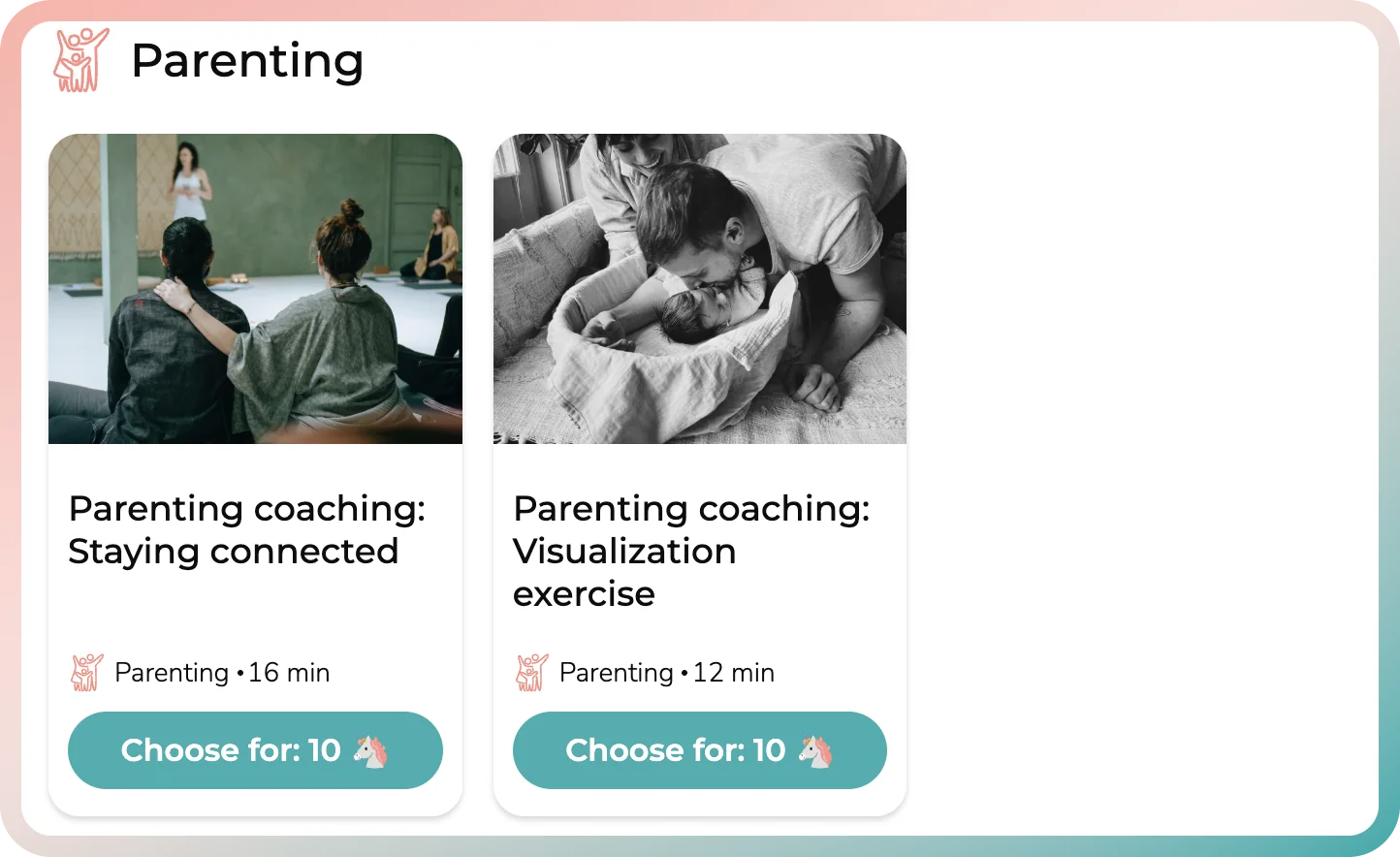 Parenting coaching for couples in the pregnancy app for partners: staying connected and a visualization exercise