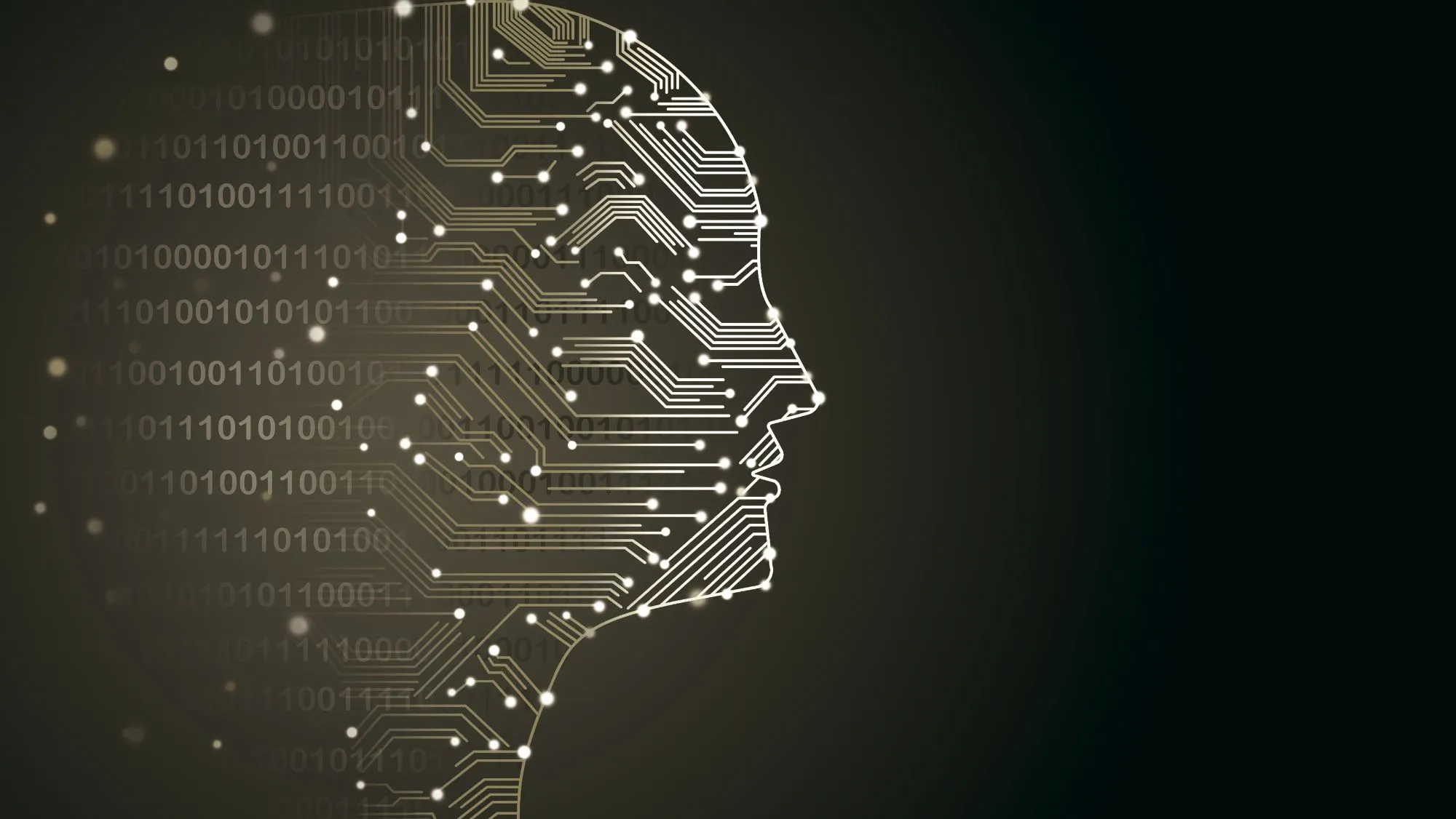 machine learning uitgebeeld met hersenen en digitale hersenen