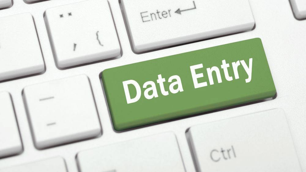data entry op een toesenbord
