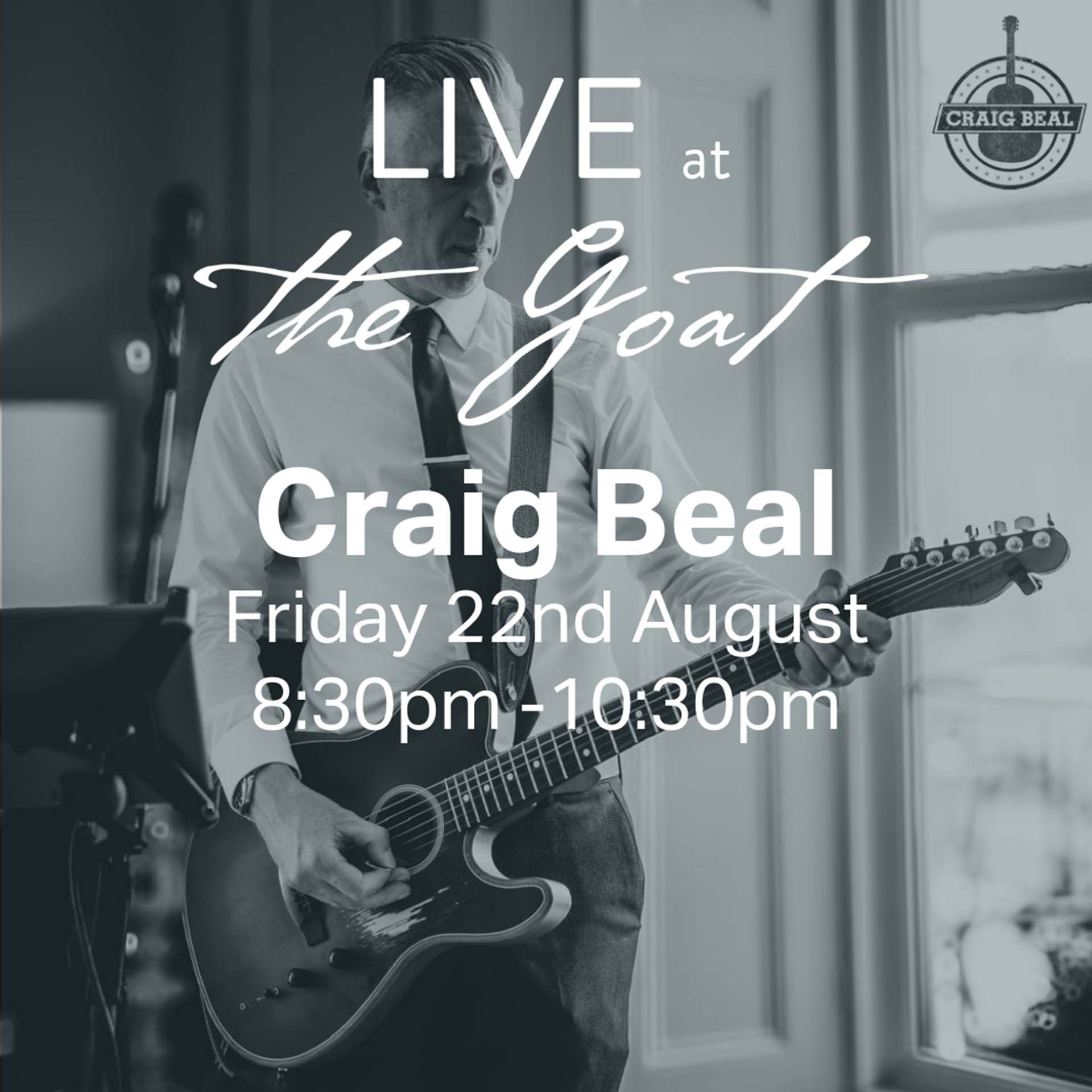 Craig Beal playing guitar for The Goat 