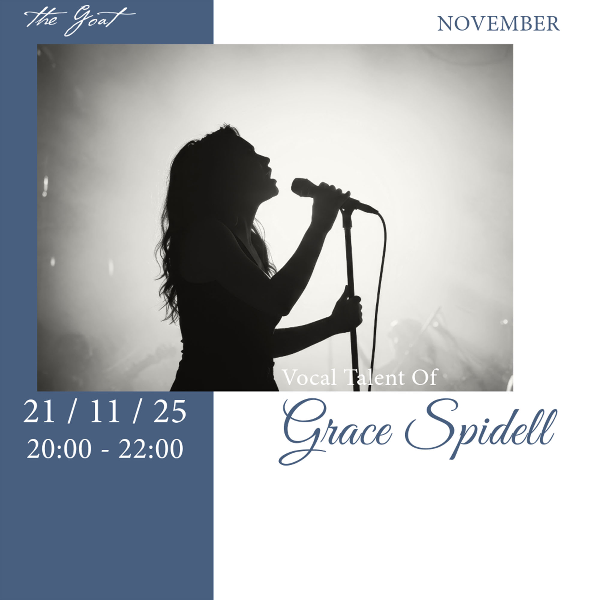 Grace Spidell Live at The Goat Graphic Tile