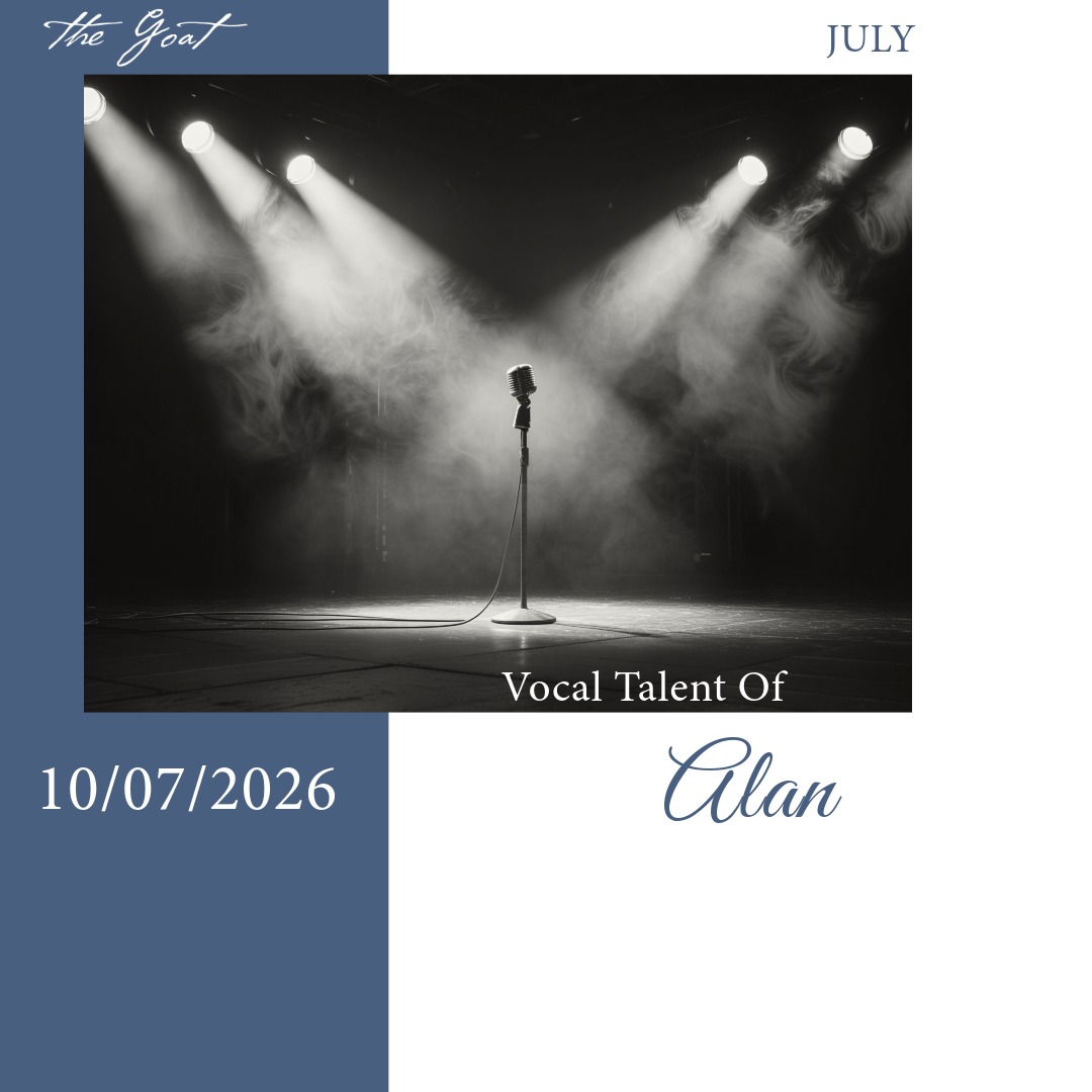 Live music at The Goat Llandudno: vocalist Alan performs Friday 10 July 2026, spotlit mic on stage