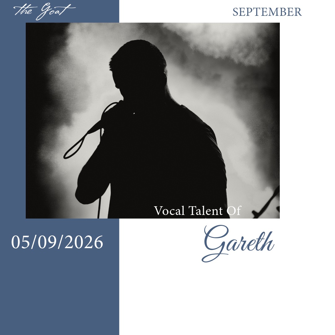 Live music at The Goat Llandudno: Gareth performs Saturday 5 September 2026, singer silhouette