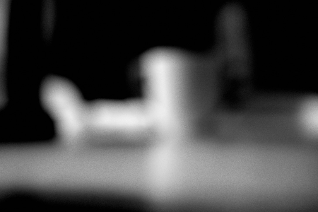 Blurry image of something on a table.