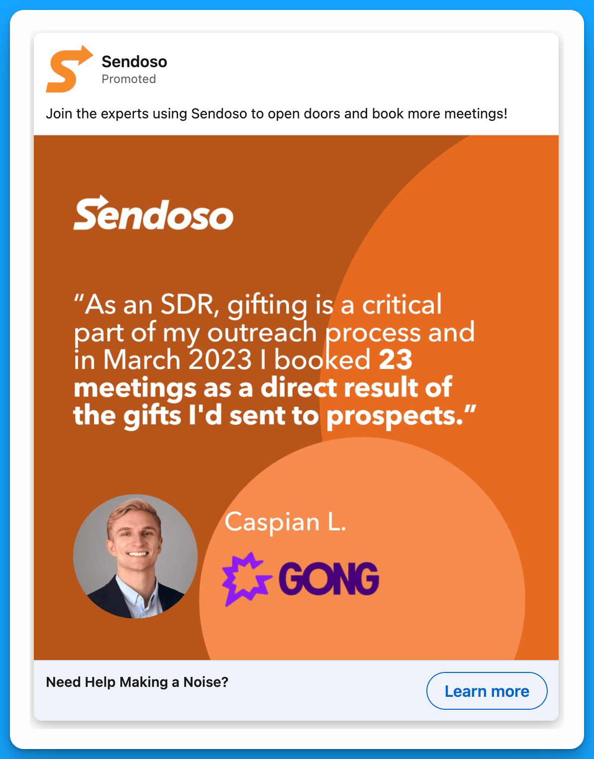 linkedin single image ad from sendoso