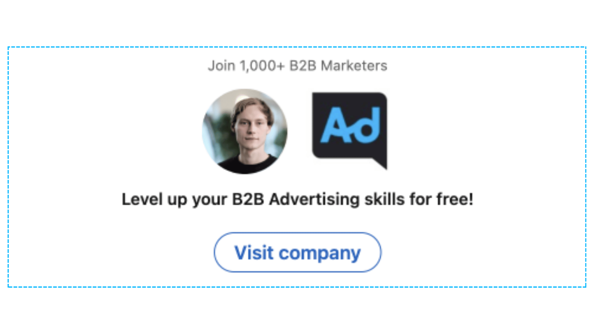 linkedin follower ad format featuring AdConversion ad