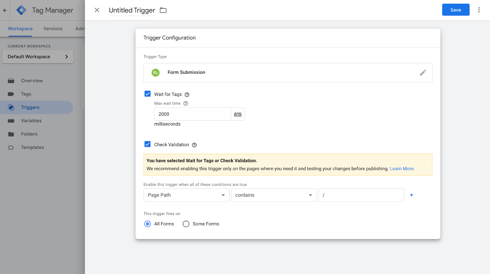 Trigger Form Submission - rack Form Submissions in Google Tag Manager