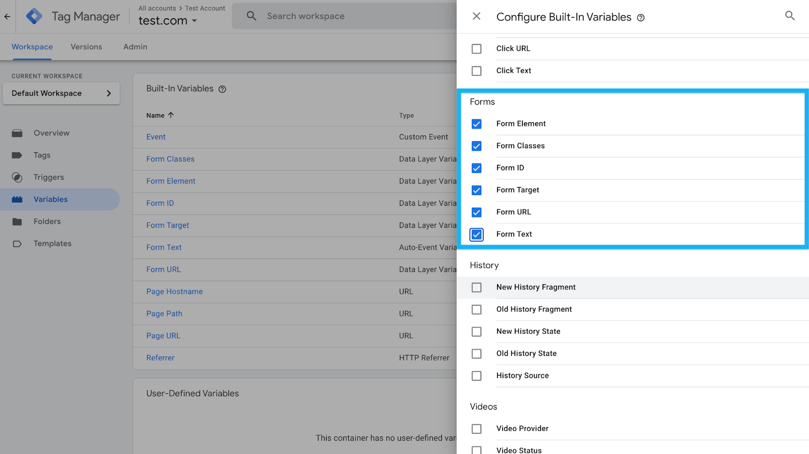 Variables - Track Form Submissions in Google Tag Manager