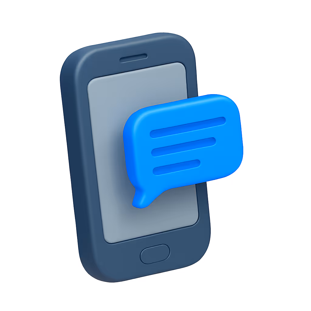 icon de imagen de un teléfono con un icon de mensaje