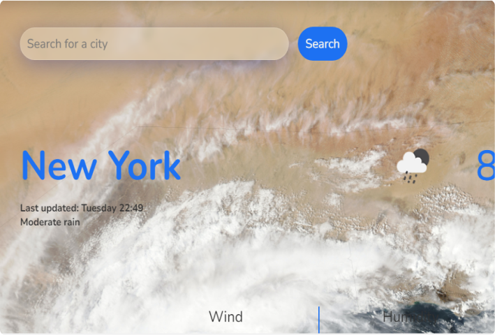 image of a weather app using API