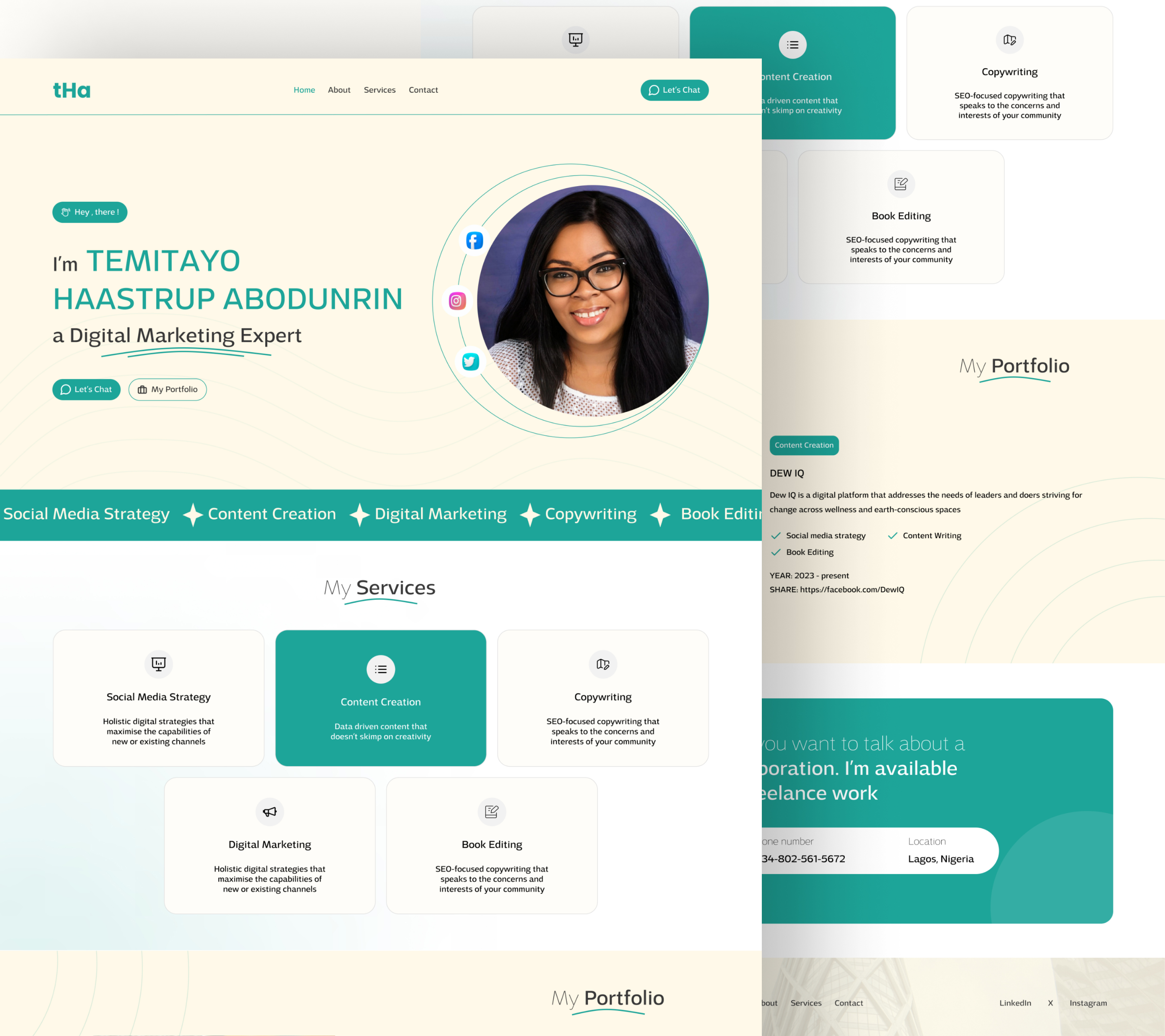 The image of a landing page portfolio